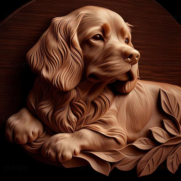 3D model French Spaniel dog (STL)